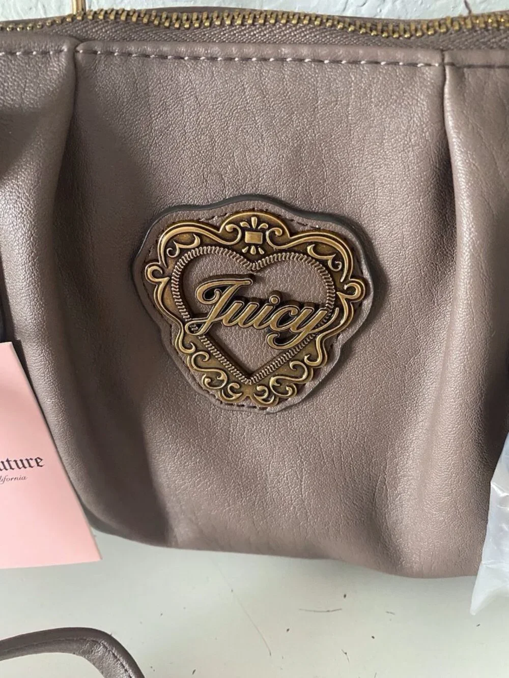 Juicy Couture In Her Juicy Era Satchel Bag‎ Iced Coffee Crossbody W/Charm NEW